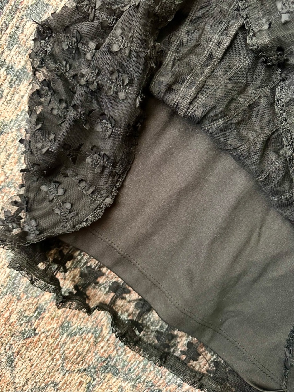 Vintage 90-Y2K Betsey Johnson Black Textured Spaghetti Strap Midi Dress cocktail - Picture 3 of 7